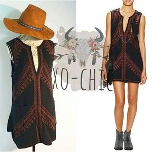NWT M Free People Embroidered Mini Dress